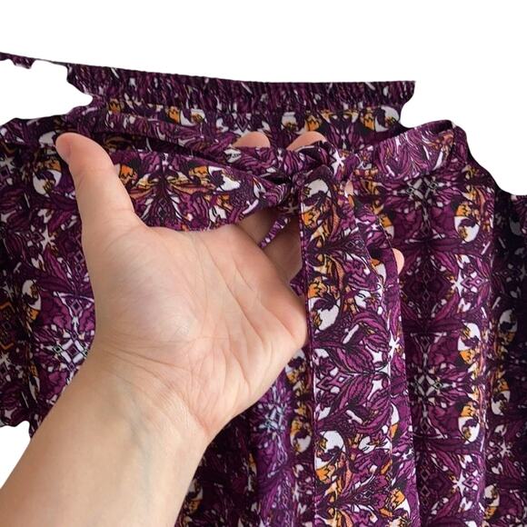 Ashley Stewart Paisley Boho Culotte Novelty Print Art to Wear Flowy Shorts - Picture 5 of 6